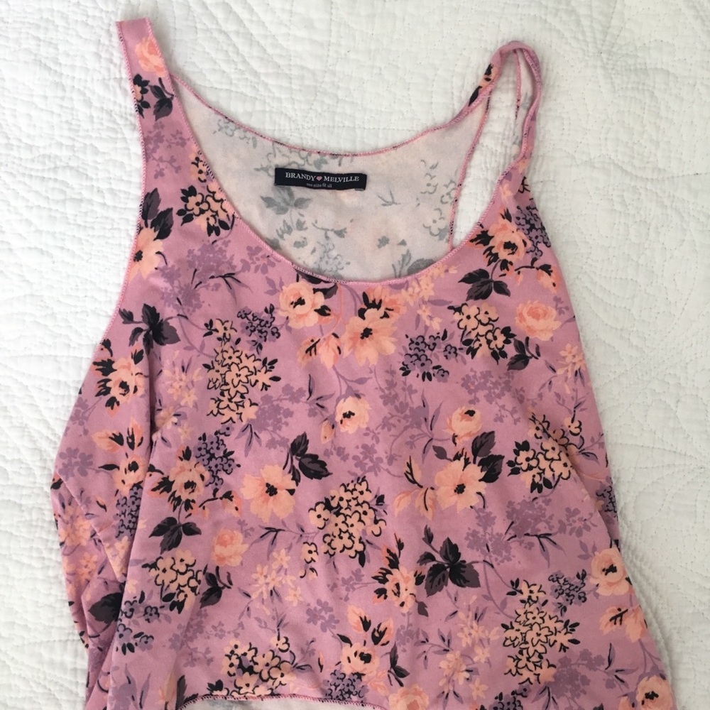 Brandy Melville floral crop tank top